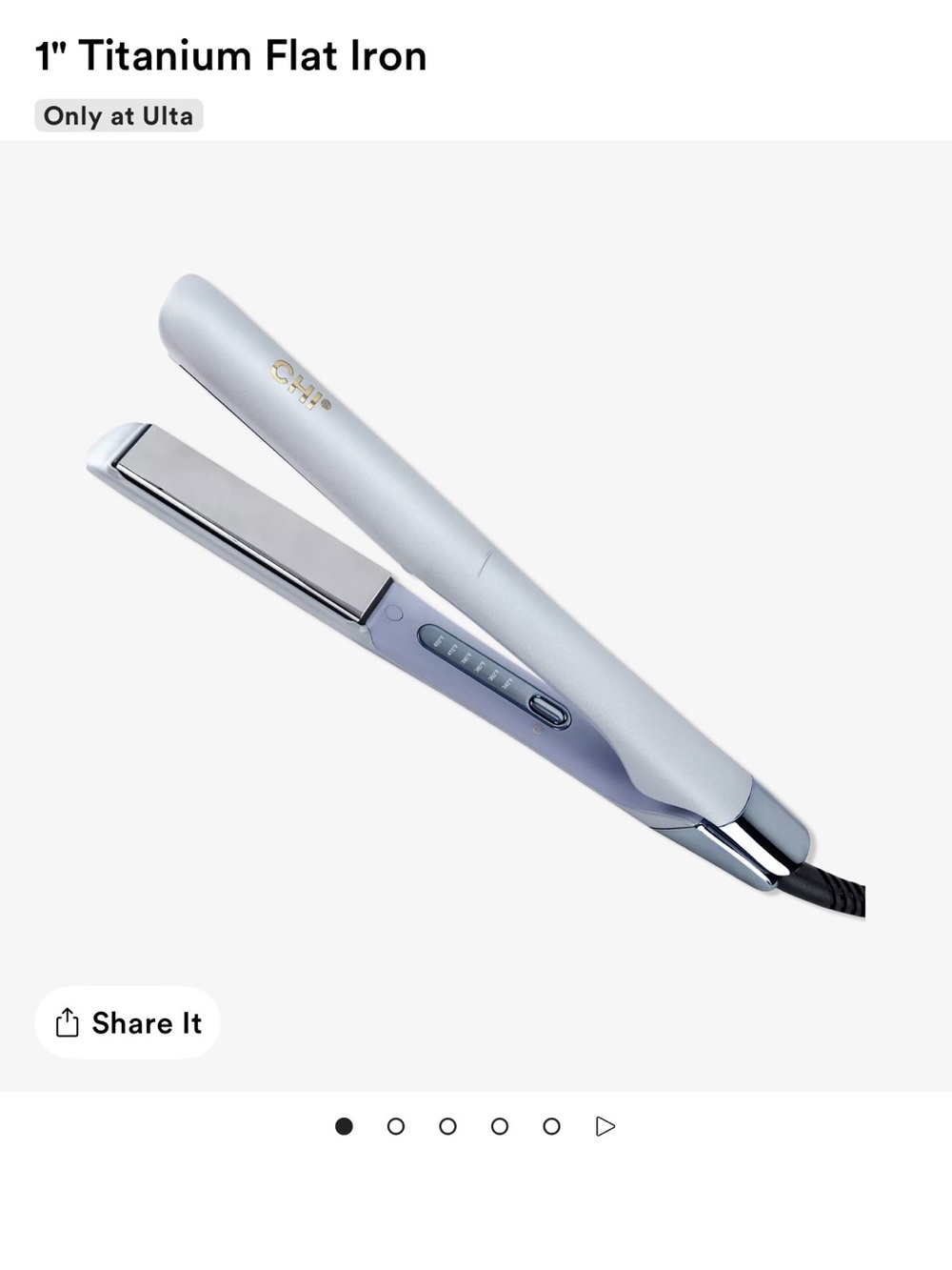 CHI 1" Titanium Flat Iron in Pearly Light Blue